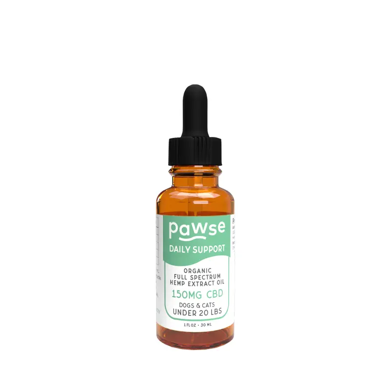 Pawse Daily Support - Full Spectrum Hemp CBD Oil - For All Pets Under 20 Pounds