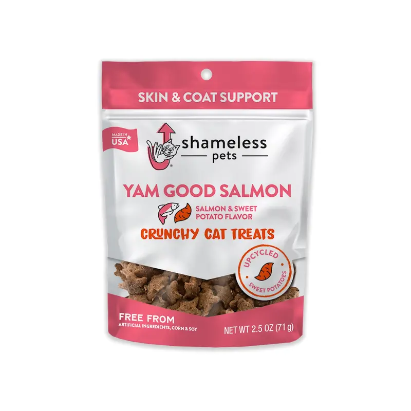 Shameless Pets Yam Good Salmon Crunchy Cat Treats 2.5oz