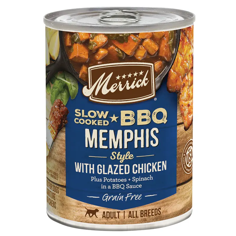 Merrick Slow Cooked Grain Free Adult BBQ Memphis Chicken Wet Dog Food (12.7oz)