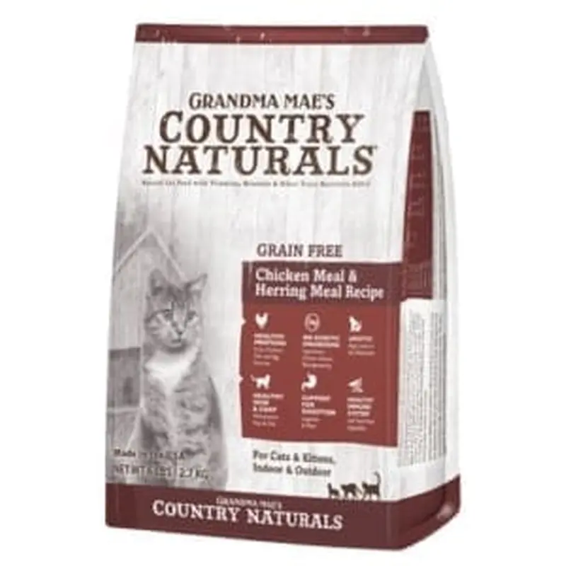 Grandma Mae's Country Naturals Grain-Free Chicken & Herring Recipe Dry Cat Food, 12 Lb