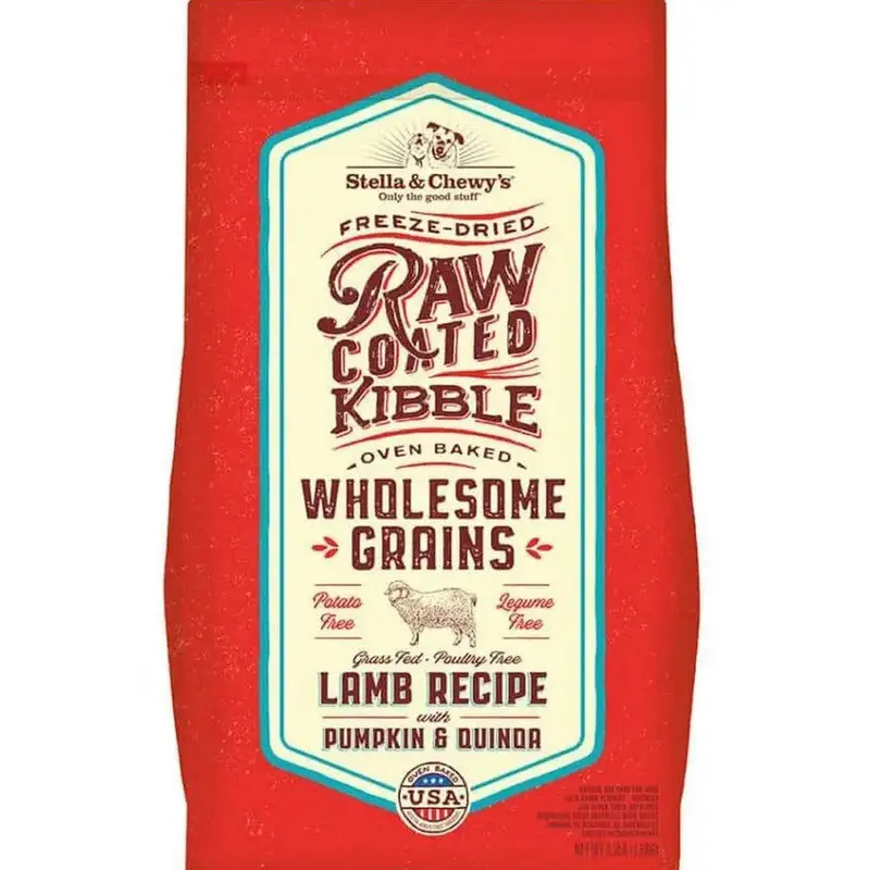 Stella & Chewy's Raw Coated Lamb Pumpkin Quinoa Wholesome Grains Dog Food 22lb