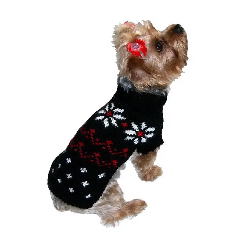 Black Fair Isle Snowflake Sweater