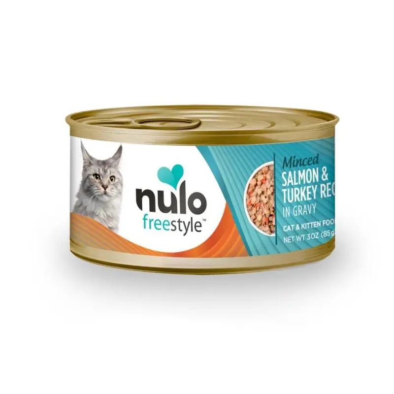 Nulo Freestyle Cat & Kitten Can Minced Salmon & Turkey in Gravy 3oz