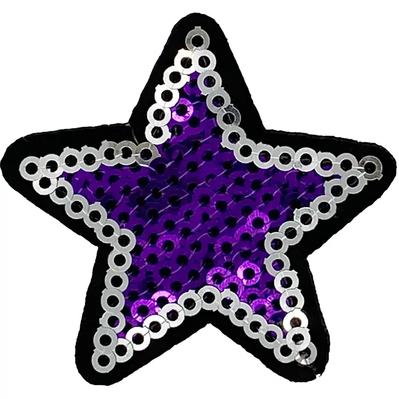 Small Purple Sequin Star - Patch
