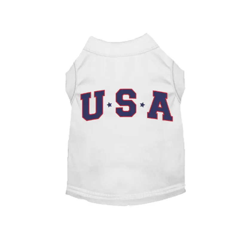 Star-Spangled Pup Tee  White USA Dog Shirt