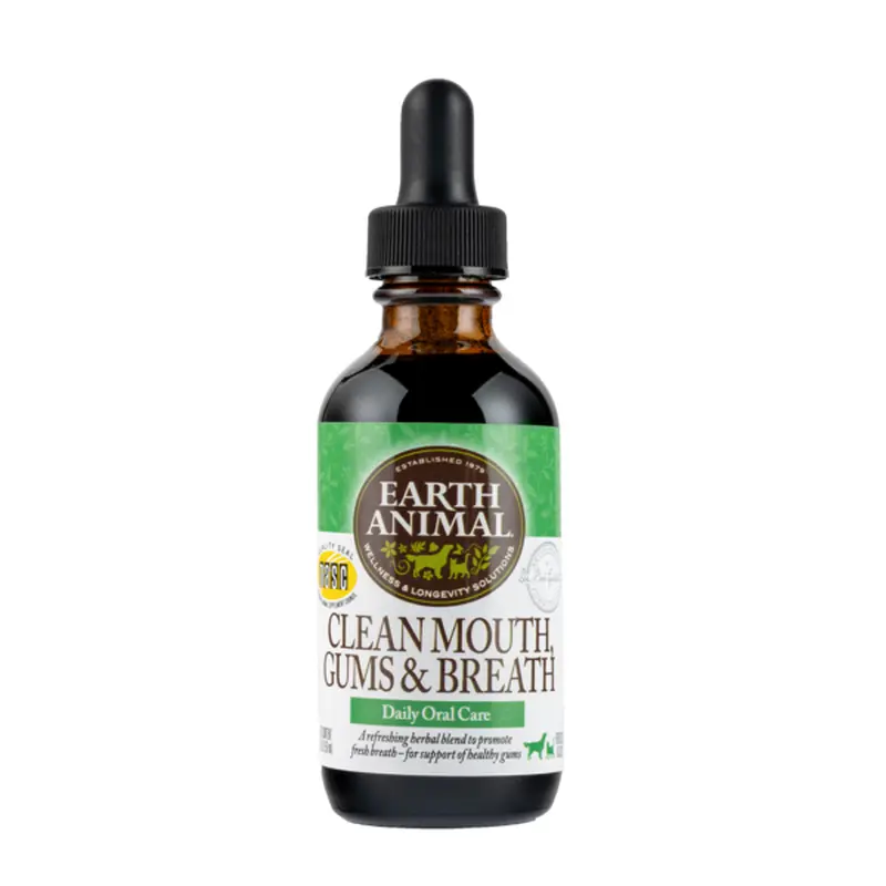 Earth Animal Organic Herbal Clean Mouth, Gums, And Breath Remedy; 2- Oz Dropper Bottle