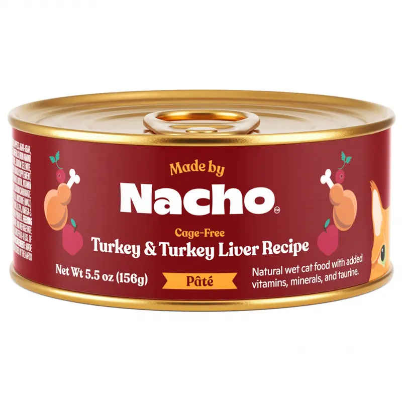 Nacho  Turkey & Turkey Liver Recipe Pate Wet Cat Food 5.5oz