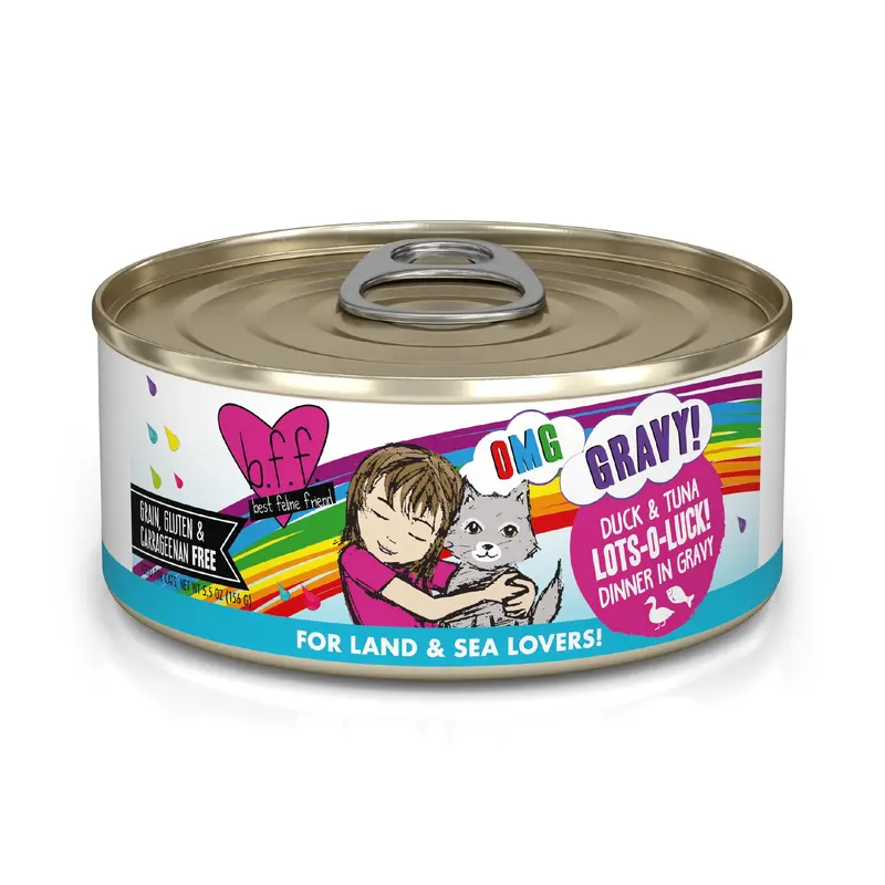 Weruva B.F.F. Oh My Gravy 5.5oz Canned Cat food Lots o Luck