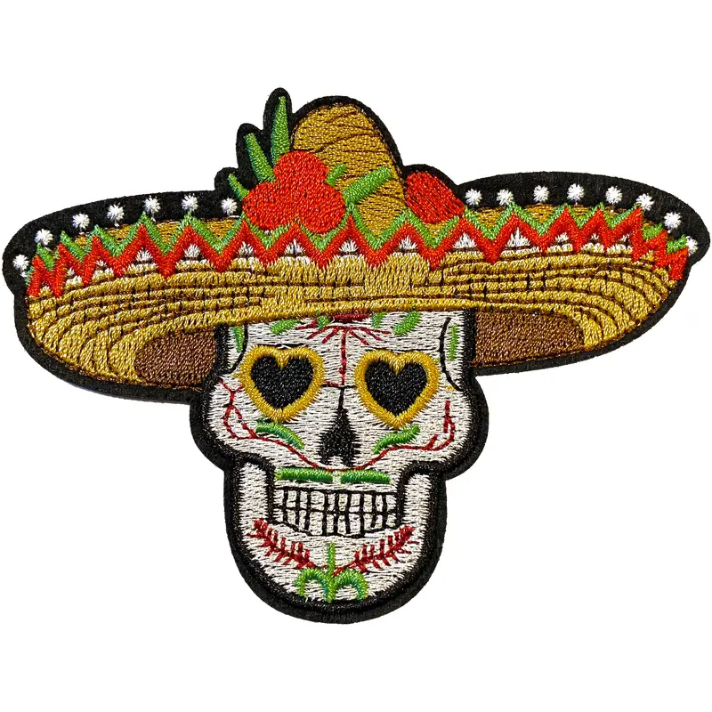 Sugar Skull with Hat Patch