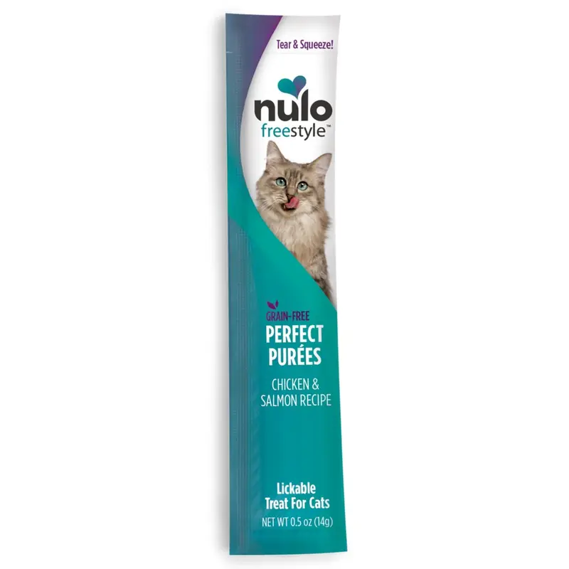 Nulo Freestyle Perfect Puree Chicken & Salmon Recipe Cat Treats 0.5oz