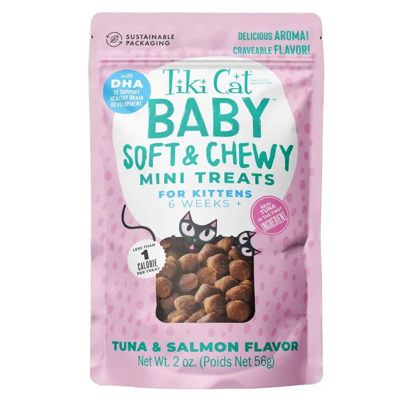 Tiki Cat Baby Tuna & Salmon Soft & Chewy Cat Treats 2oz