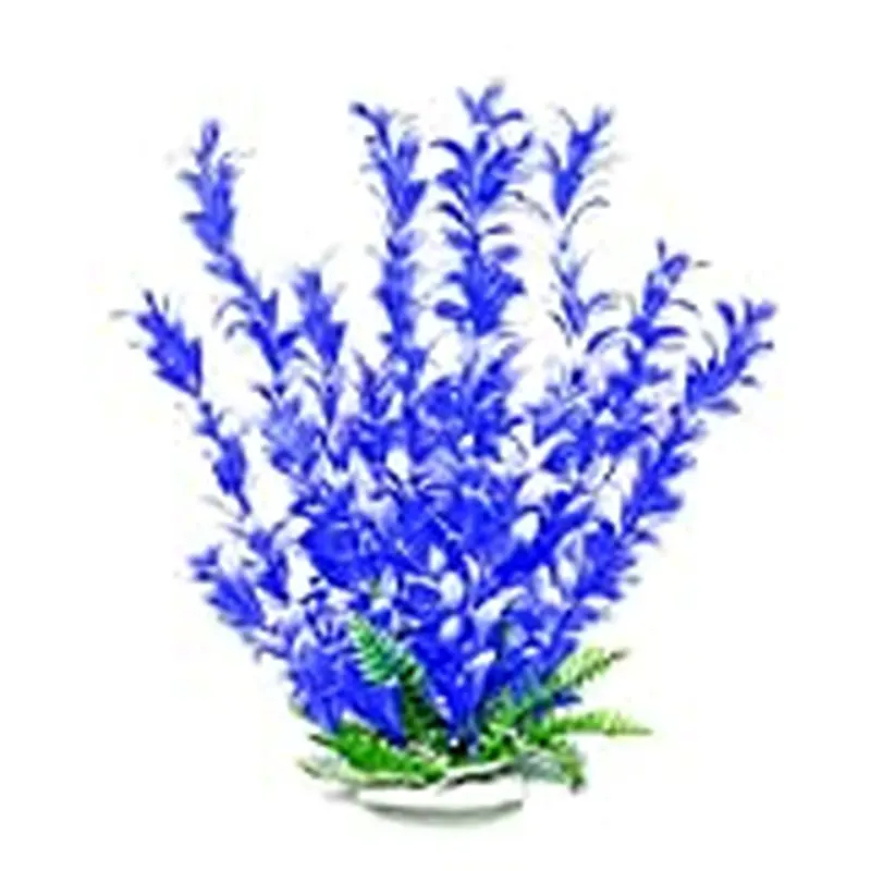 Aquatop Bacopa-Like Aquarium Plant 20 Inch Blue White Color with Weighted Base