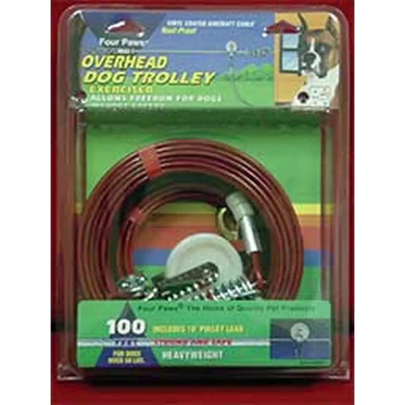 Four Paws Heavy Weight Trolley Exerciser Silver 100 feet