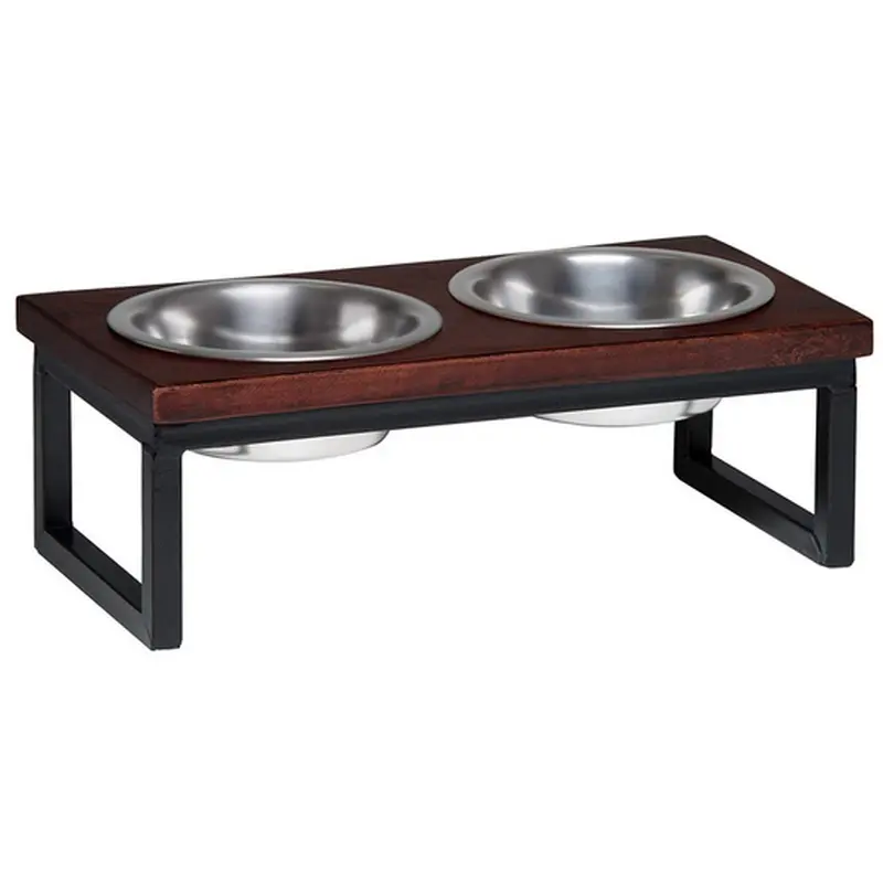 Loving Pets 1 Quart Wooden Layton Diner Dog Bowl