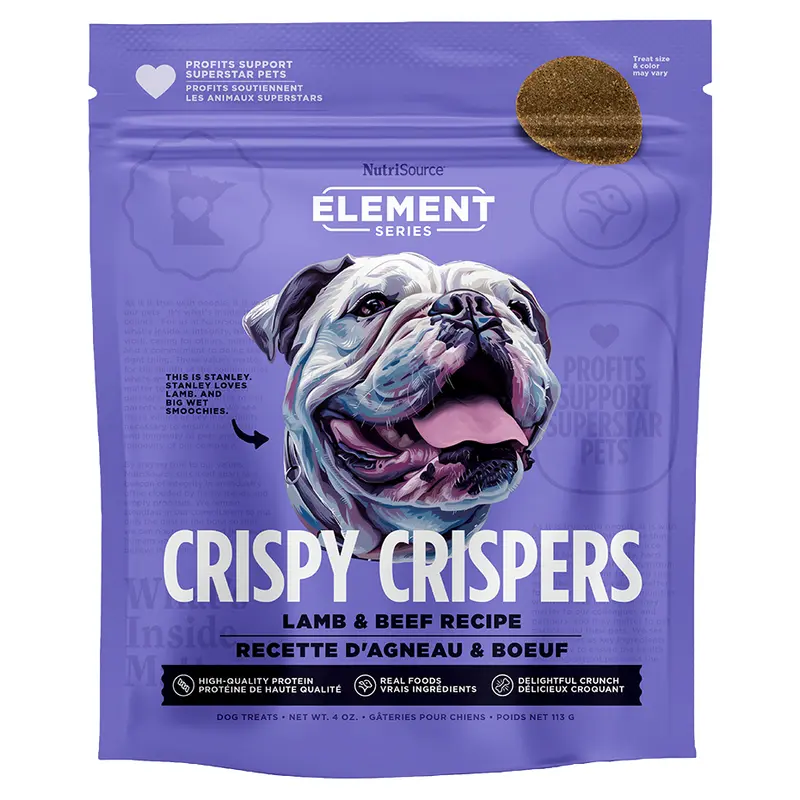 Nutrisource Element Crispy Crispers Dog Treat 4oz Beef and Lamb
