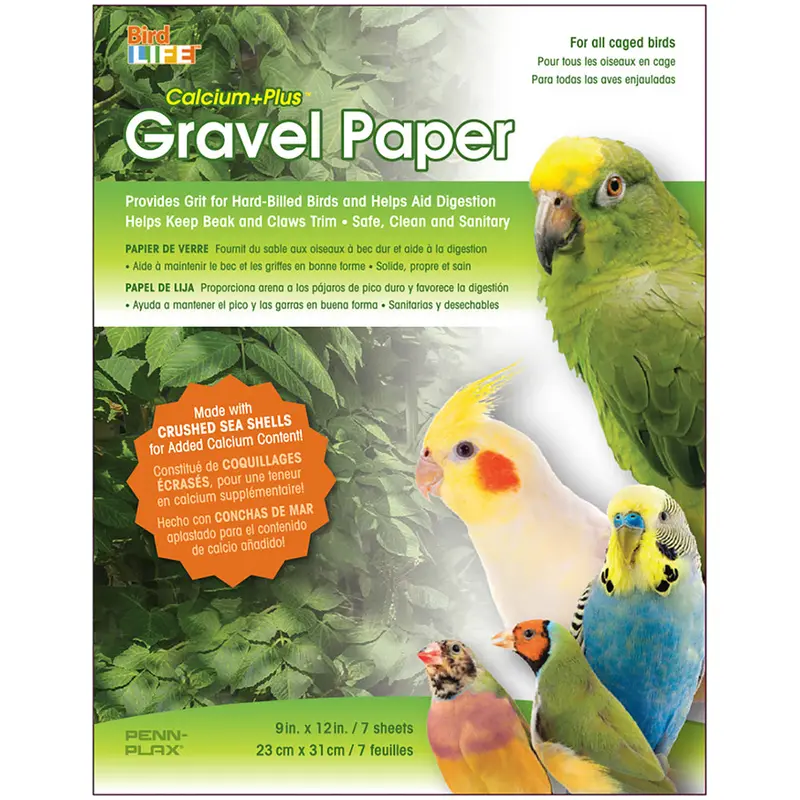 Penn Plax Bird Life Calcium+Plus Gravel Paper 9.5x15in