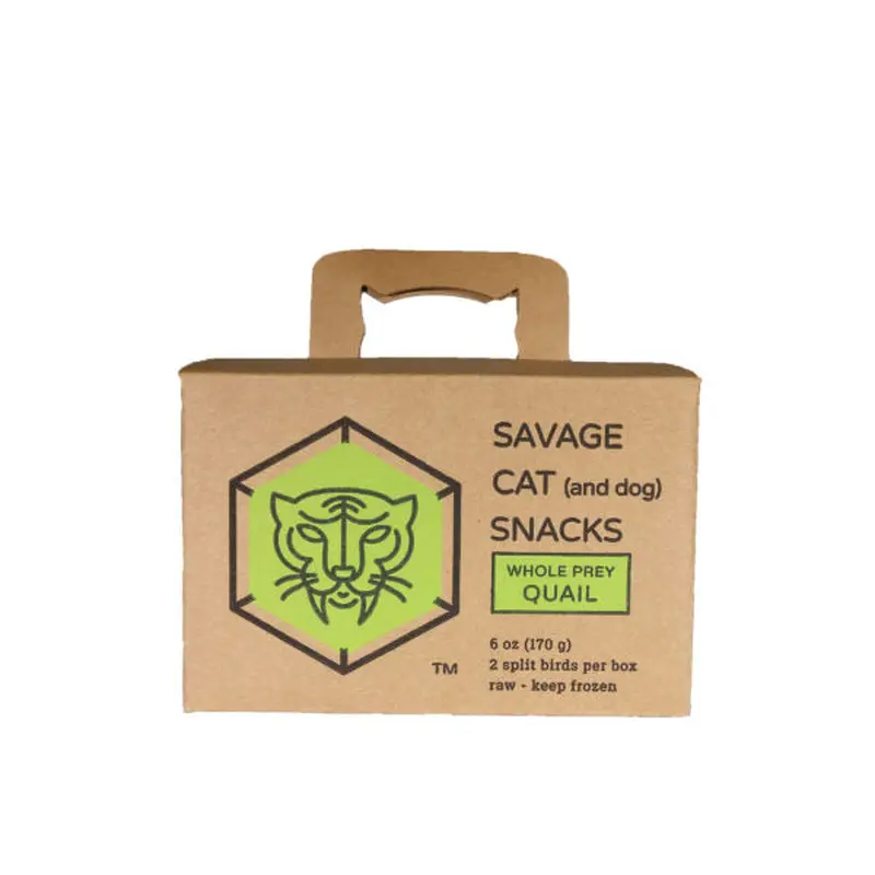 Savage Cat Whole Frozen Quail Snacks 6 oz