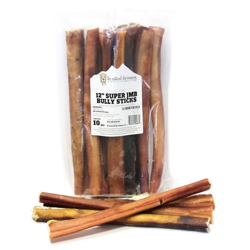 The Natural  Dog Company Bully Sticks Super Jumbo 12" Dog Treats 10pk