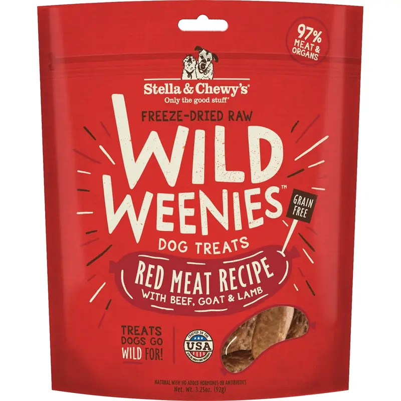 Stella & Chewy's Red Meat Wild Weenies Freeze-Dried Raw Dog Treats, 3.25 oz.