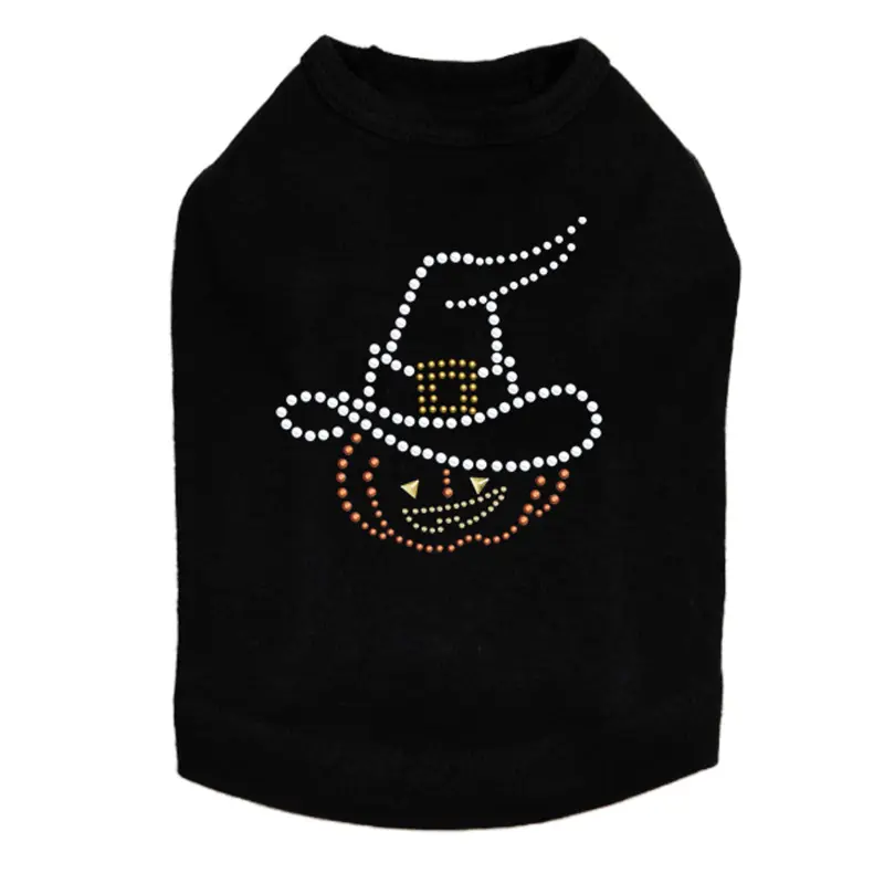 Pumpkin with Witch Hat - Dog Tank