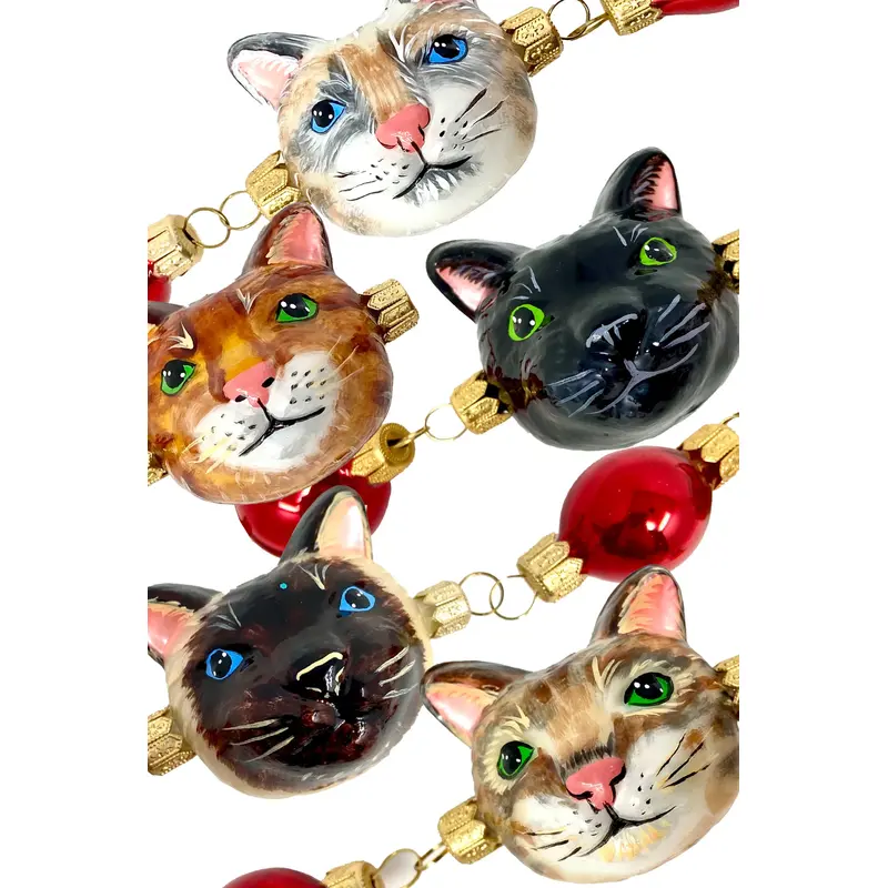 Palatial Cats Glass Tree Garland