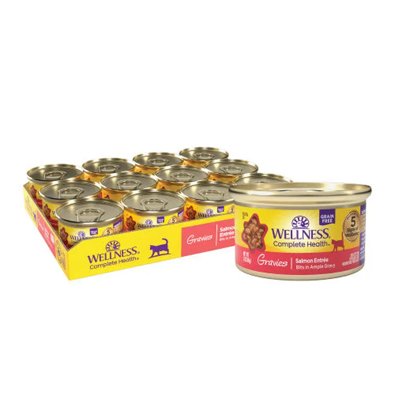 Wellness Complete Health Adult Gravies Salmon Entree Wet Cat Food (3oz)