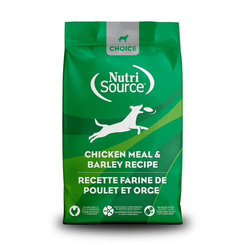 NutriSource Choice Dry Dog Food - Chicken Meal & Barely - 40lb Bag