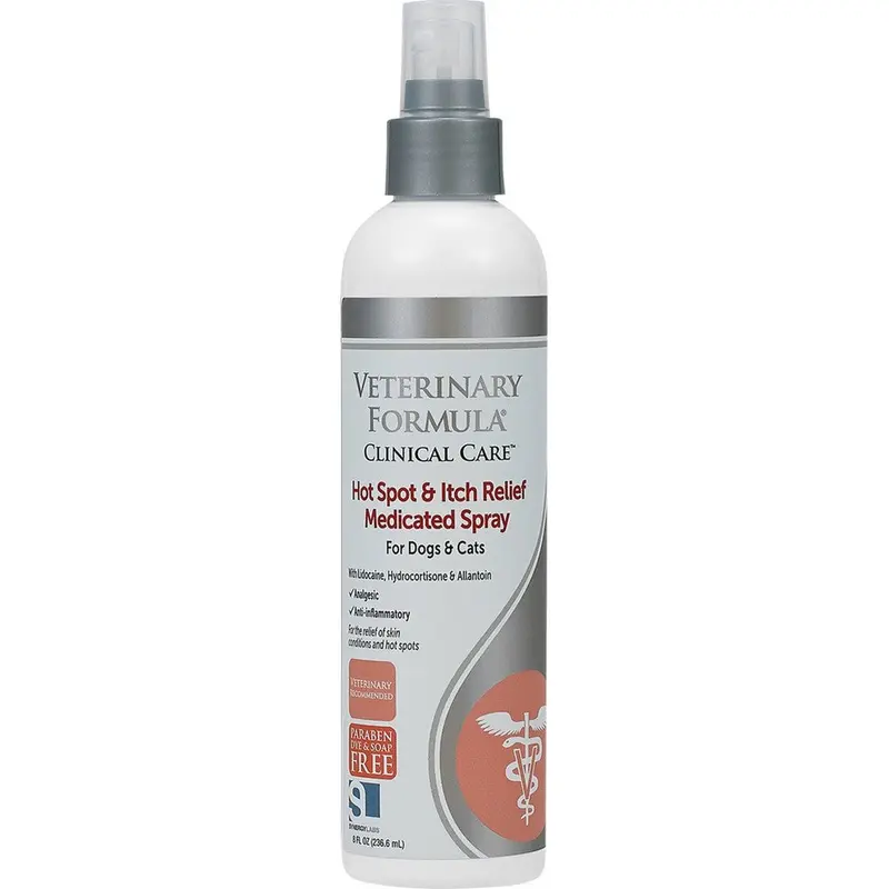 Synergy Labs Veterinary Formula Clinical Care Hot Spot and Itch Relief Medicated Spray for Dogs and Cats  8oz