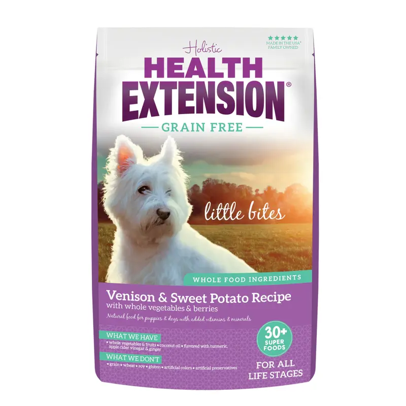 Health Extension All Life Stages Grain Free Little Bites Venison and Sweet Potato Dog Food