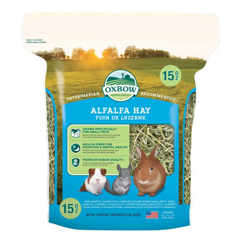 Oxbow Alfalfa Hay Dry Small Animal Food  15 oz.