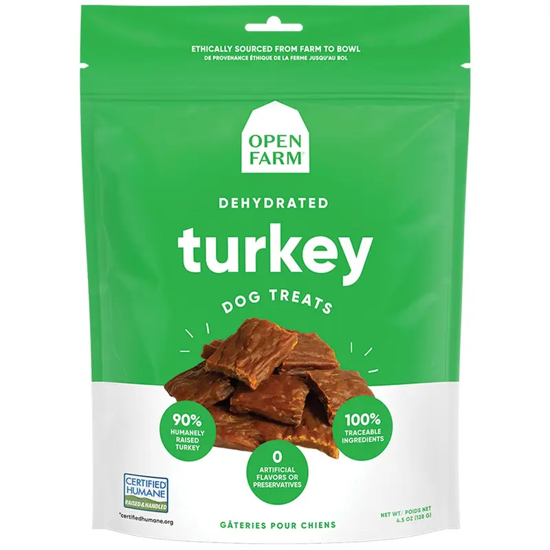 Open Farm Dehydrated Turkey Dog Treats 4.5oz