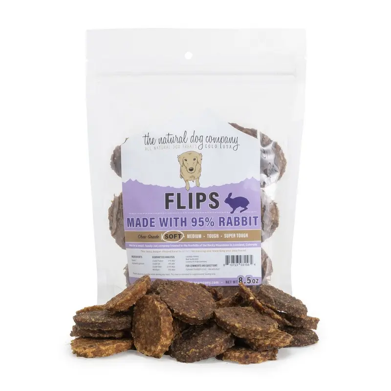 The Natural Dog Company Rabbit Flips Dog Treats 8.5OZ