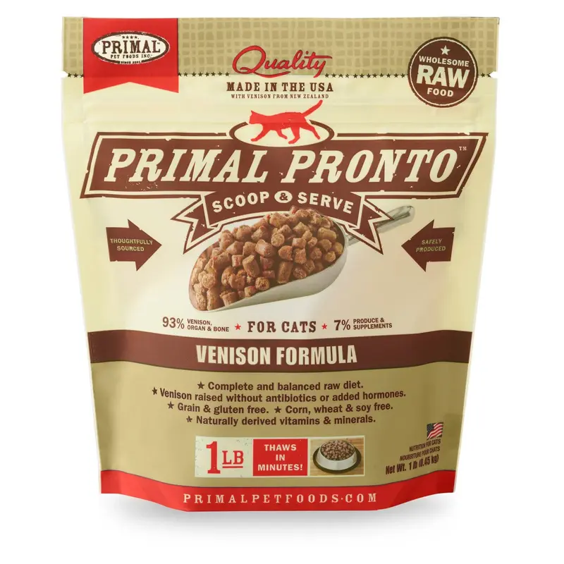 Primal Pronto Cat Raw Venison 1lb.