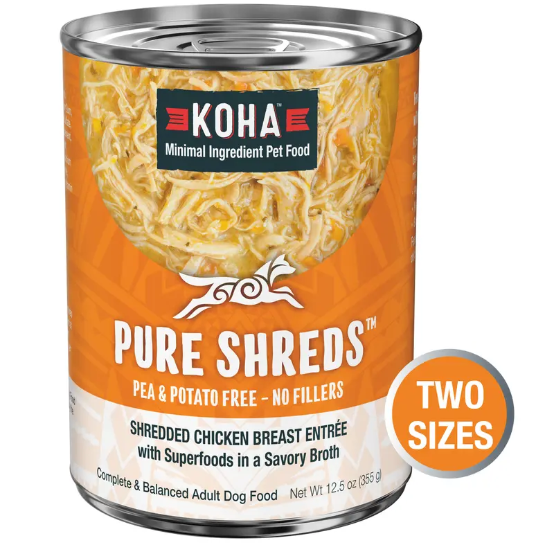 Koha Wet Dog Food 12.5oz Shredded  Chicken