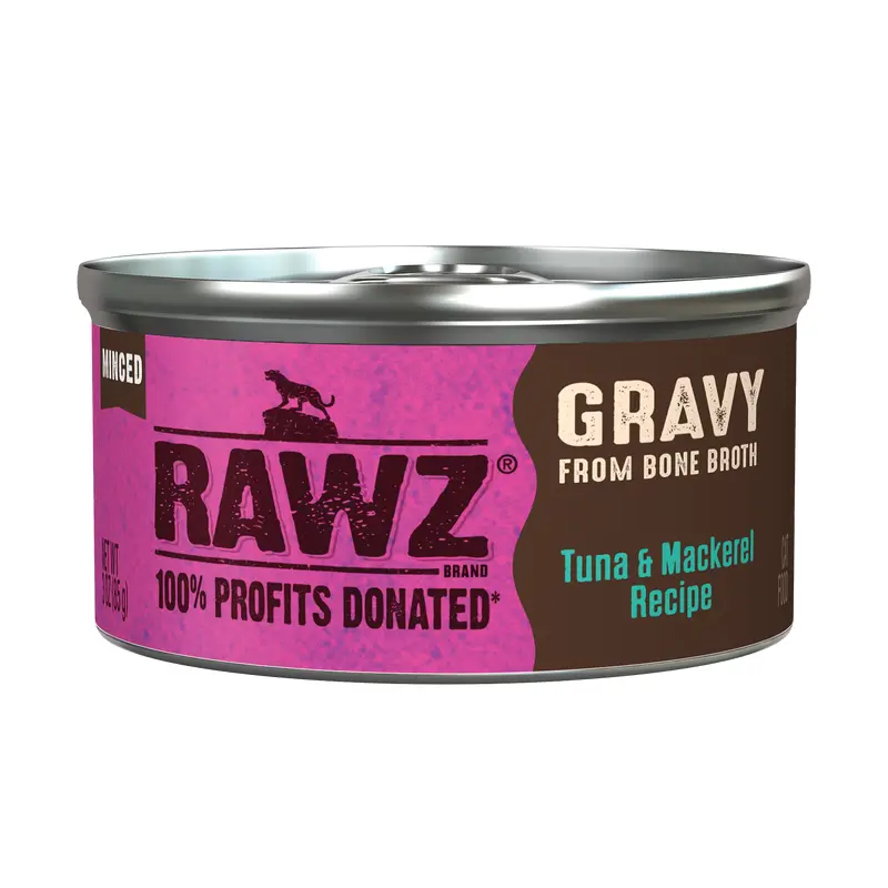 Rawz Tuna & Mackerel Gravy Cat Canned 3oz