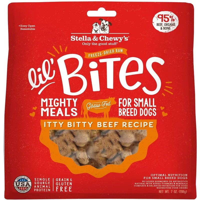 Stella & Chewy's Lil' Bites Itty Bitty Beef Recipe Freeze Dried Raw Small Breed Dog Food
