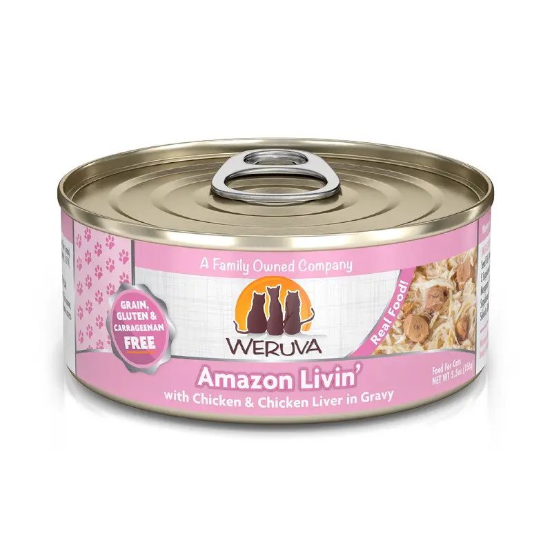 Weruva Classics 5.5oz Canned Cat food Amazon Livin - Nine Liver