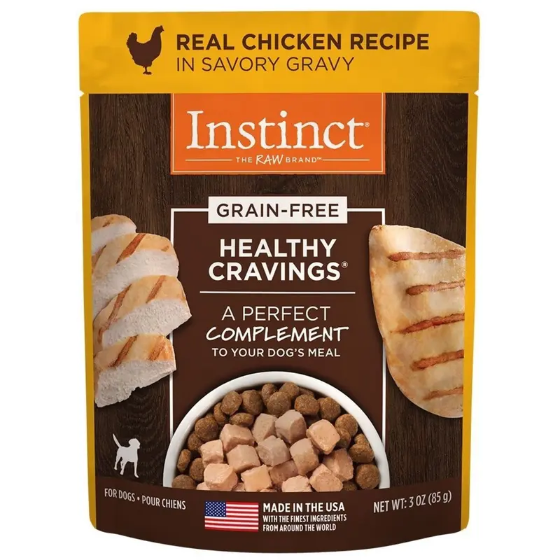Instinct Healthy Cravings Grain Free Tender Chicken Recipe Meal Topper Pouches for Dogs