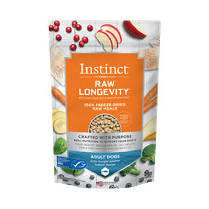 Raw Longevity Adult Freeze Dried Pollock Bites Dog Food, 9.5 oz. Bag