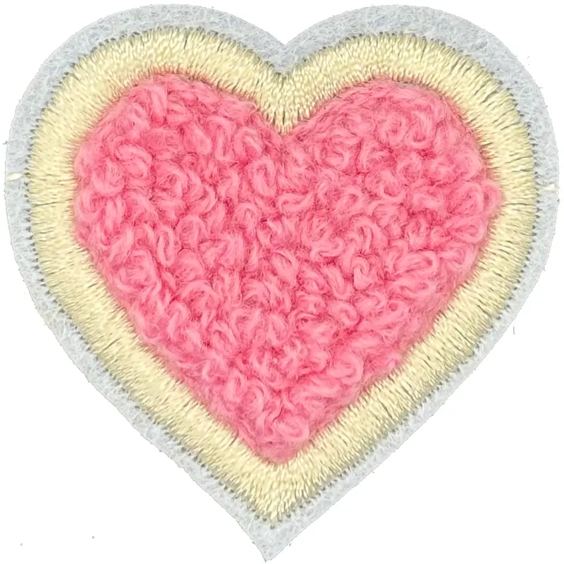 Chenille Pink Heart - Patch