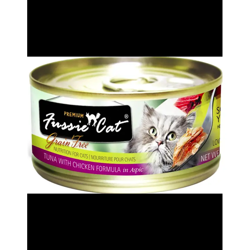 Fussie Cat 5.5 oz Grain Free Tuna with Chicken Cat Food