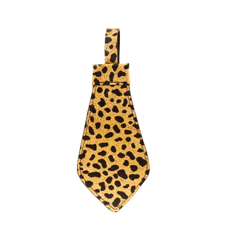 Leopard Print Italian Leather Tie