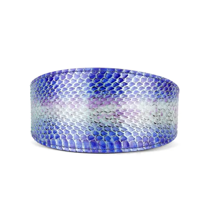 Multi-Color Purple Silver Iridescent Snake 3 Wide Style Collar