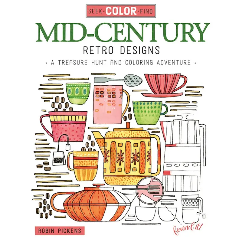 Seek, Color, Find Mid-Century Retro Designs