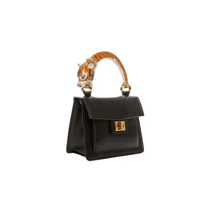 Tiger Bag With Black Italian Leather