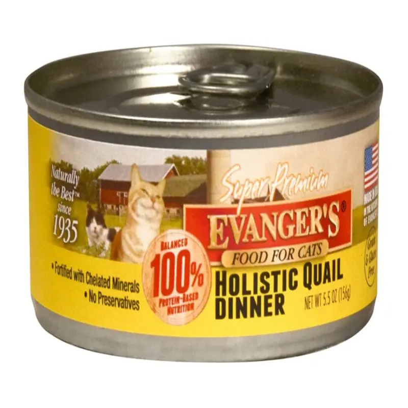 Evangers Super Premium Grain-Free Quail Wet Cat Food  5.5 Oz