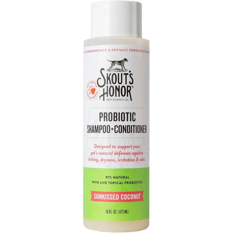 Skout's Honor Dog Probiotic Sunkissed Coconut Shampoo + Conditioner 16 oz