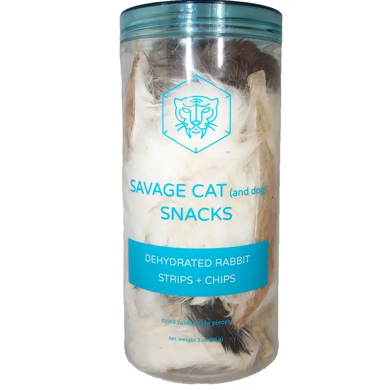 Savage Cat Dehydrated Rabbit Strip & Chips 3 oz.