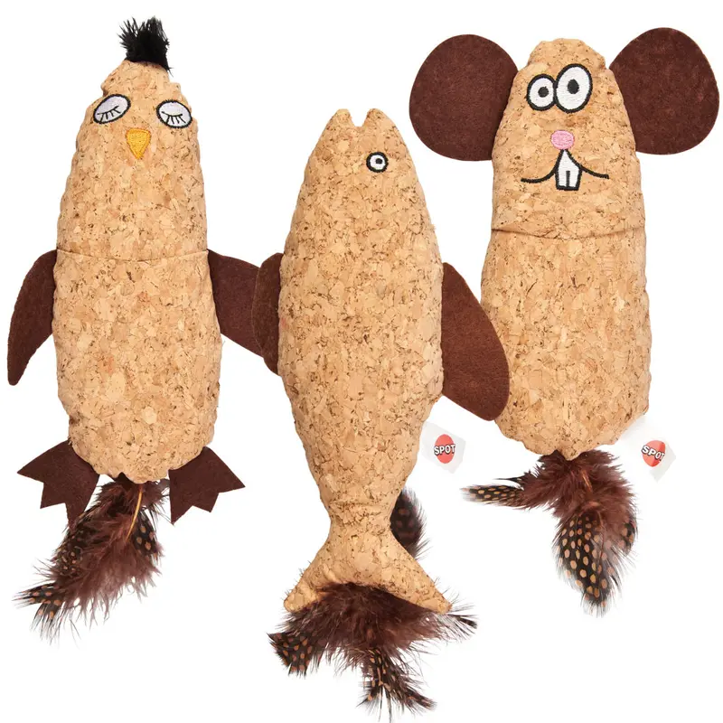 Spot Ethical Pet Cat Toy Hug N Kick Corkies With Catnip 8In Assorted