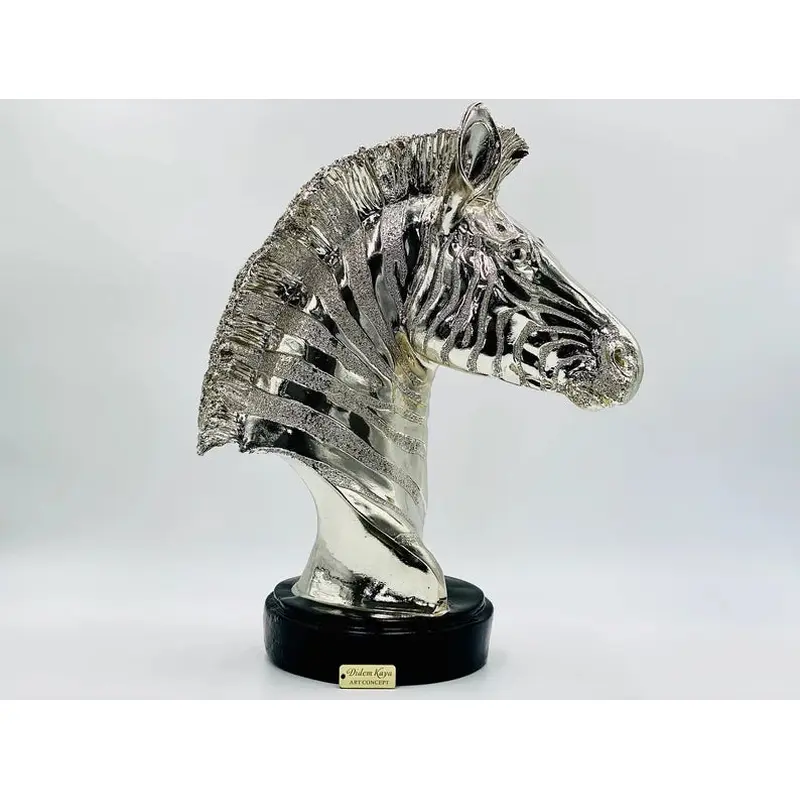 Chrome Plated Zebra Statue